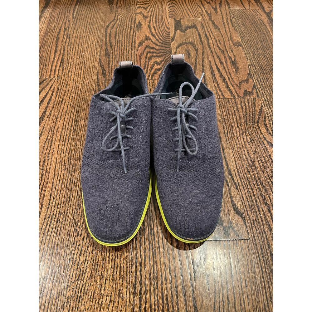 Cole Haan Original Grand Wool Wingtip Oxford Blue Men's Size 9.5